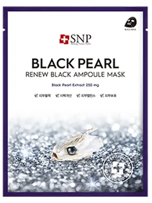 SNP Black Pearl Renew Black Ampoule Mask 10 Sheets 0.84 fl oz (25 ml) Each - black1
