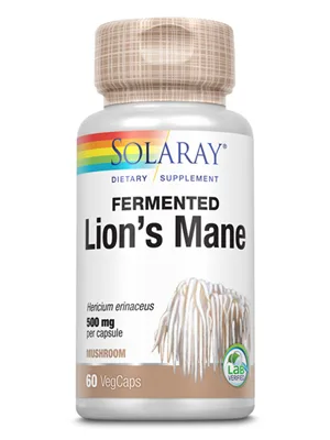 Solaray Organically Grown Fermented Lion's Mane Mushroom 500 mg  60 VegCaps - Solaray Fermented Lion
