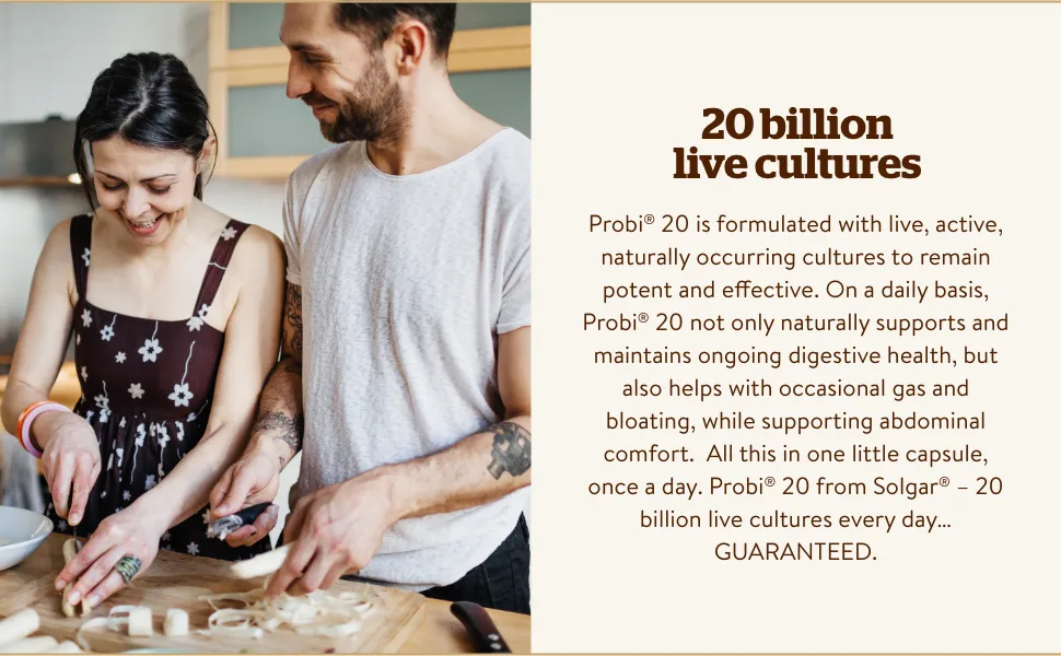 Solgar Probi 20 Billion 30 Vegetable Capsules - Probi is formulated to survive stomach acid & deliver bacteria directly to the intestinal tract