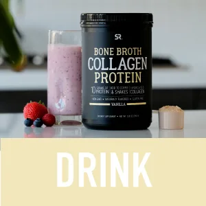 Sports Research Bone Broth Collagen Protein Vanilla 13.8 oz (390 g) - chicken bone broth collagen protein oatmeal