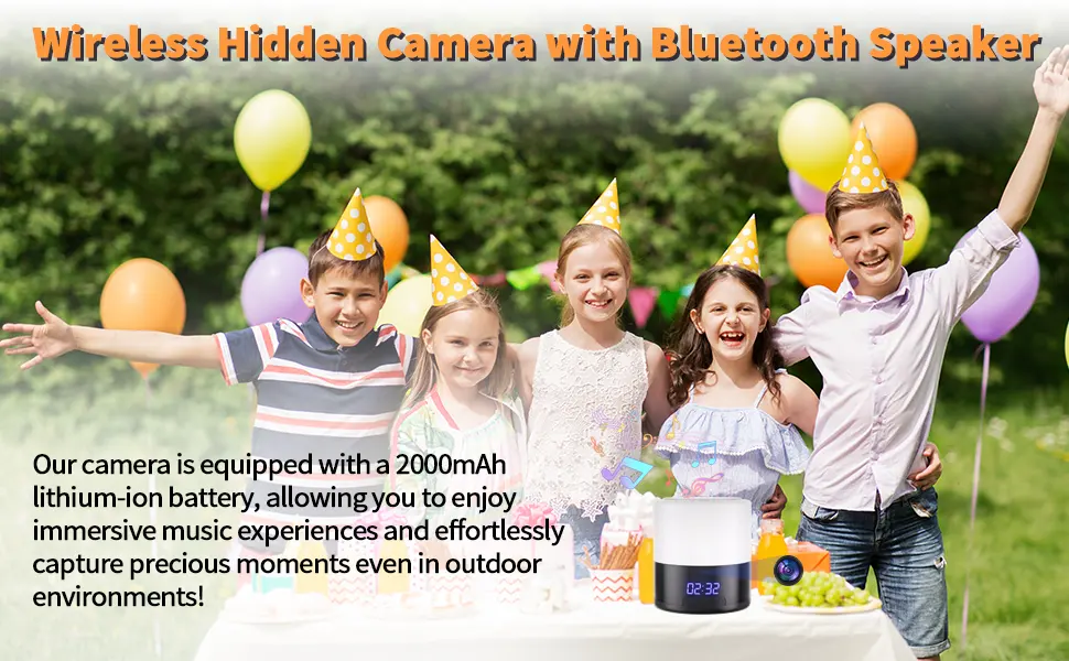 Spy Camera Hidden Camera Bluetooth Speaker, Hidden Spy Camera with Video, 1080P Nanny Cam Hidden Camera with 180Â°Rotating Lens, WiFi Hidden Camera Clock Night Light with Night Vision, Motion Detection - mini camera spy nanny cam hidden camera mini camera spy camera micro camera home cameras indoor