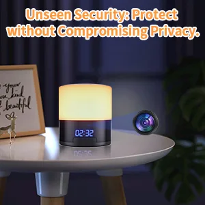 Spy Camera Hidden Camera Bluetooth Speaker, Hidden Spy Camera with Video, 1080P Nanny Cam Hidden Camera with 180Â°Rotating Lens, WiFi Hidden Camera Clock Night Light with Night Vision, Motion Detection - mini camera wireless bluetooth camera surveillance camera security cameras wireless indoor