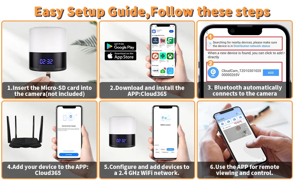 Spy Camera Hidden Camera Bluetooth Speaker, Hidden Spy Camera with Video, 1080P Nanny Cam Hidden Camera with 180Â°Rotating Lens, WiFi Hidden Camera Clock Night Light with Night Vision, Motion Detection - spy camera micro camera home cameras indoor tiny camera  camera for home hidden spy camera