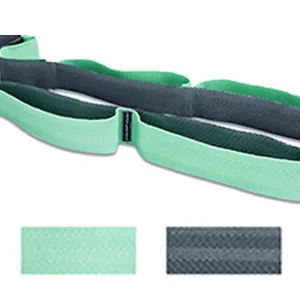 A AZURELIFE Premium Durable Cotton Stretch Non-Elastic Yoga Strap for Stretching - Green-12 loops - STRETCH STRAP
