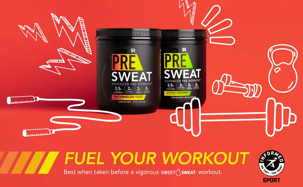 Sports Research Pre-Sweat Advanced Pre-Workout Watermelon Yuzu 14.46 oz (410 g) - pre workout creatine beta alanine