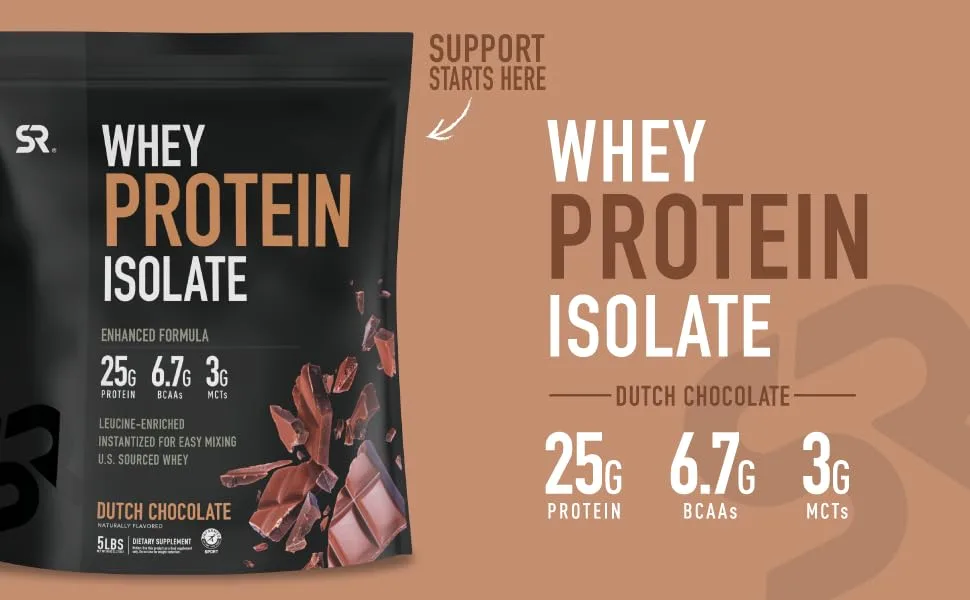 Sports Research Whey Protein Isolate Protein Powder 25g per Serving - Dutch Chocolate 5 lbs (2.27 kg) - product information 6