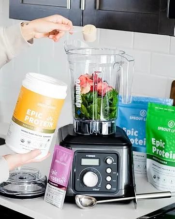 Sprout Living Epic Protein Organic Plant Protein + Superfoods Pro Collagen 0.8 lb (364 g) - plant protein for smoothies