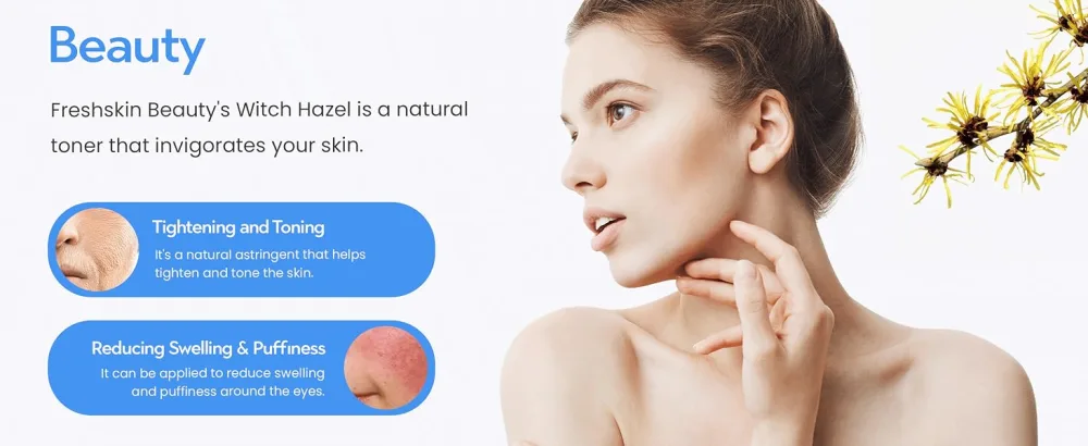 Freshskin Beauty LTD | Witch Hazel Distillate BPC/USP 250ml - Natural Distilled Skin Toner - Witch Hazel