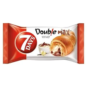 7 Days Double Max Croissant Cherry & Vanilla | Croissant | Cherry & Vanilla Flavour | Cream Croissant | Soft and light dough | 80G (Pack of 8) - 7Day