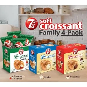 7 Days Double Max Croissant Cherry & Vanilla | Croissant | Cherry & Vanilla Flavour | Cream Croissant | Soft and light dough | 80G (Pack of 16) - 7 Day