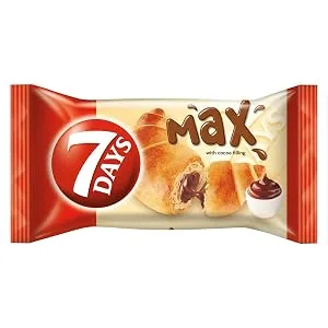 7 Days Double Max Croissant Cherry & Vanilla | Croissant | Cherry & Vanilla Flavour | Cream Croissant | Soft and light dough | 80G (Pack of 16) - 7Day