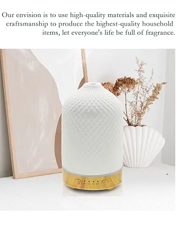 Essential Oil Diffuser Aromatherapy Air Cool Mist Diffuser 100ml Ceramic Aroma Scent Diffusers Humidifier with Auto Shut Off Ultrasonic Quiet/4 Timing Set/7 LED Lights for Home Office Sleep Lattice Wood - aromatherapy oil diffuser
