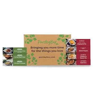 Calorie Conscious Ready Meal Variety Box - Parsley Box Microwavable Long-Life Cupboard-Store Ready Meals (7 Meals) - Calorie Consious Variety Selection