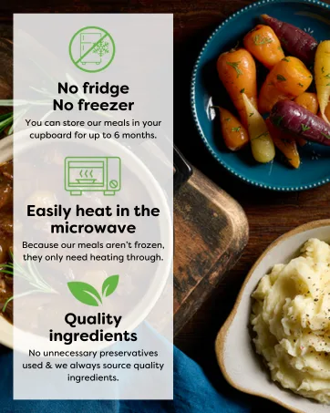 Nutritionally Balanced Ready Meal Variety Box - Parsley Box Microwavable Long-Life Cupboard-Store Ready Meals (7 Meals) - meals ifo