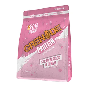 Grenade High Protein Low Sugar Strawberries and Cream Bundle - Strawberries and Cream Protein Shake 6 x 500 ml & Strawberries and Cream Protein Powder 2 kg - strawb & cream protein powder