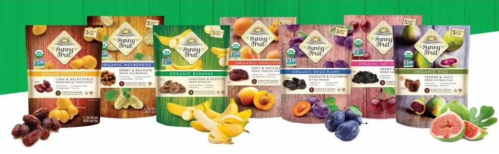 Sunny Fruit Organic Bananas 5 Portion Packs 1.06 oz (30 g) Each - sunny fruit dried fruit organic