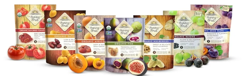 Sunny Fruit Organic Figs 5 Portion Packs 1.76 oz ( 50 g) Each - Sunny Fruit Organic dried fruit