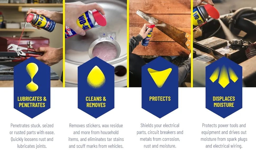 WD-40 Multi-Use Product Smart Straw 300 ml - The Ultimate All-Purpose Lubricant for Home & Workshop Use & Dr. Beckmann Carpet Stain Remover | Works in 3 mins | 650 ml - product information 3