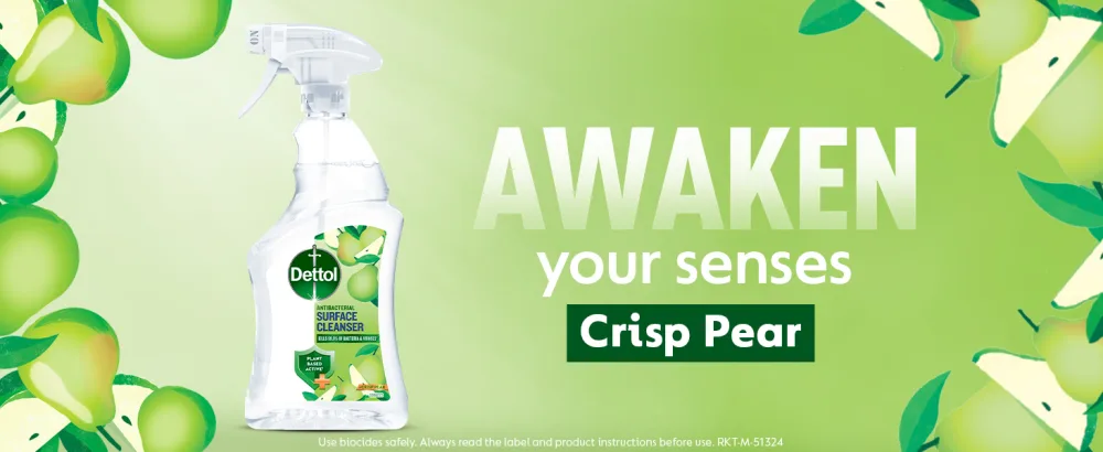 Dettol Antibacterial Tru Clean Spray Cleanser Multi-Surface Crisp Pear 750ml Pack of 3 - dettol crisp pear surface cleanser