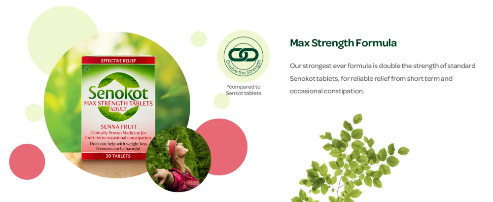 Senokot Max Strenght Natural Senna Tablets for Constipation Relief 10 tablets - Max Strength Formula