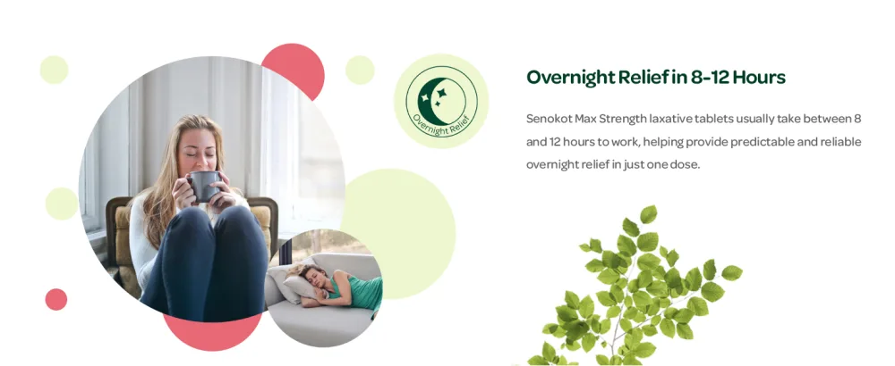 Senokot Max Strenght Natural Senna Tablets for Constipation Relief 10 tablets - Overnight Relief