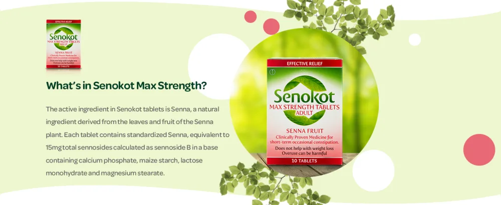Senokot Max Strenght Natural Senna Tablets for Constipation Relief 10 tablets - What