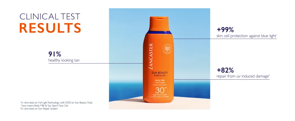 Lancaster Protect & Tan Jumbo Set | Sun Beauty Body Milk SPF15 250ml + Golden Tan Maximiser After Sun 250ml Multipack - body milk