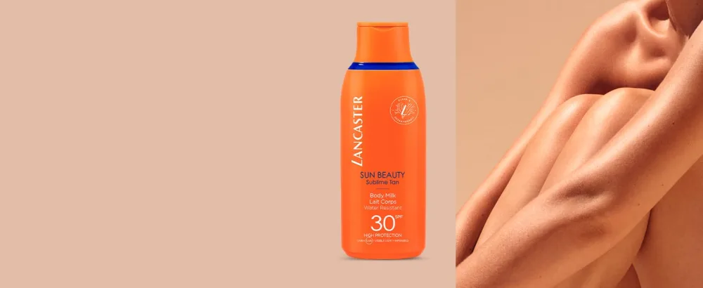 Lancaster Protect & Tan Jumbo Set | Sun Beauty Body Milk SPF15 250ml + Golden Tan Maximiser After Sun 250ml Multipack - body milk