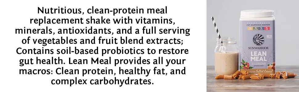 Sunwarrior Illumin8 Lean Meal Snickerdoodle 1.59 lb (720 g) - meal replacement shakes, organic plant based protein powder, organic protein powder