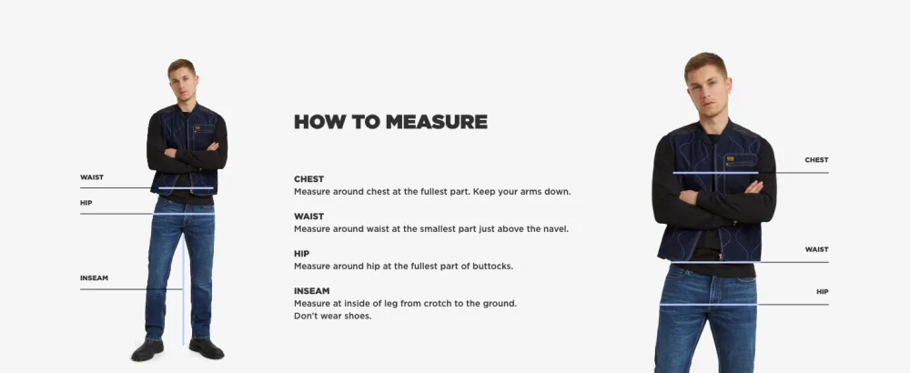 G-STAR RAW Men's 2-in-1 Adaptable Vodan JKT Jackets L Orange (rooibos tea D22521-C408-G052) - HOW TO MEASURE