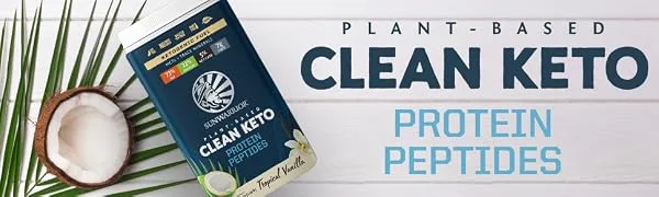 Sunwarrior Plant-Based Clean Keto Tropical Vanilla 1.59 lb (720 g) - Plant Based Clean Keto