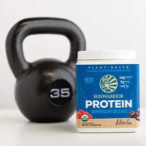 Sunwarrior Warrior Blend Protein Chocolate 1.65 lb (750 g) - plant protein powder, post workout recovery drink, protein drink, protein drinks