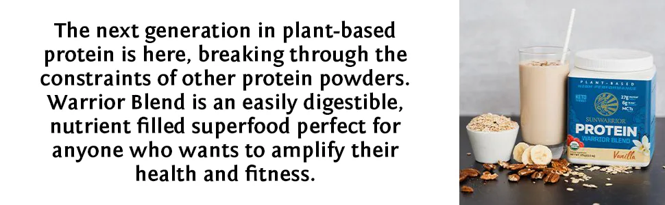 Sunwarrior Warrior Blend Protein Organic Plant-Based Berry 1.65 lb (750 g) - pea protein powder, plant based protein, plant based protein powder, plant based protein shake