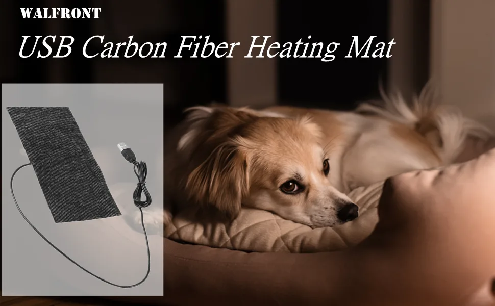 USB Carbon Fiber Heating Mat 20 * 10cm Warm Blanket Mouse Pad 1 PCS Black 5V - usb heat pad