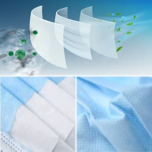 NU R Disposable Face Mask 3Ply Mask with Filter Layer and Elastic Earloop Retail 50pcs/box BLUE 200PCS - 3 layer filtration