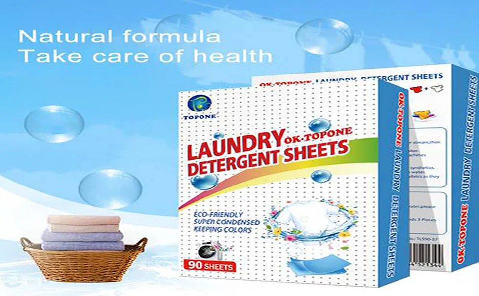 woyufen Laundry Detergent Sheets - 90 Loads Eco-Friendly Ultra Concentrated Laundry Strips - Biodegradable Plastic-Free & Vegan - Laundry Detergent Sheets
