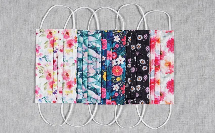 NU R Disposable Face Mask 3Ply Mask with Filter Layer and Elastic Earloop Retail 50pcs/box FLORAL 50PCS - product information 6