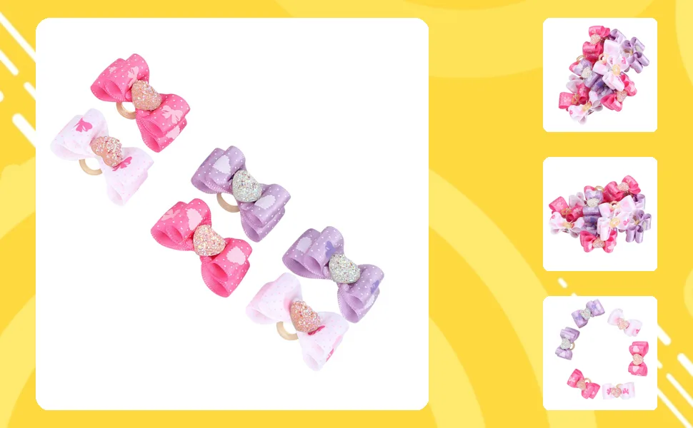 Pssopp 15Pcs Pet Multicolor Hair Bowknot Bows Gradient Color Cute Dog Hair Decoration Grooming Accessories for Cat Medium Small Dog - CW07320-1