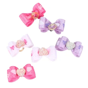 Pssopp 15Pcs Pet Multicolor Hair Bowknot Bows Gradient Color Cute Dog Hair Decoration Grooming Accessories for Cat Medium Small Dog - CW07320-3