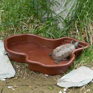 rockible Reptile Bathing Pool Turtle Bath with Ramp Tortoise Feeder Tortoise Water Dish for Tortoise Chameleon Hamster Scorpion Gecko Without Hose - product information 2