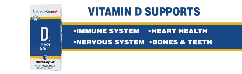 Superior Source D3 400 IU 100 MicroLingual Instant Dissolve Tablets - green super bone daily adults booster formula multi nails foods pill dr in test amazon ginger garden