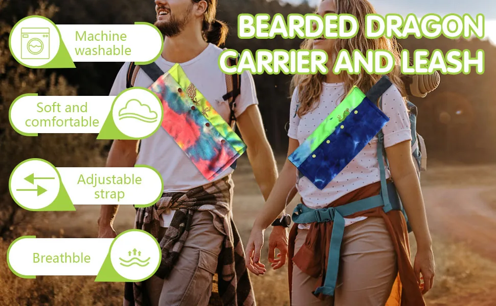 Betinyar Bearded Dragon Carrier Sling Adjustable Bearded Dragon Leash with Wings Pet Carrier Backpack Blue - carrier sling