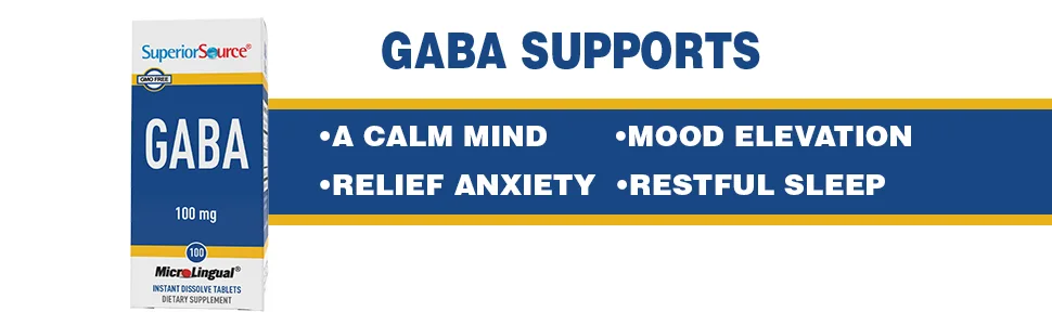 Superior Source GABA 100 mg 100 MicroLingual Instant Dissolve Tablets - light relief on strawberry treats body extra cherry zarbees nutrition ultra is nebulizer top pack