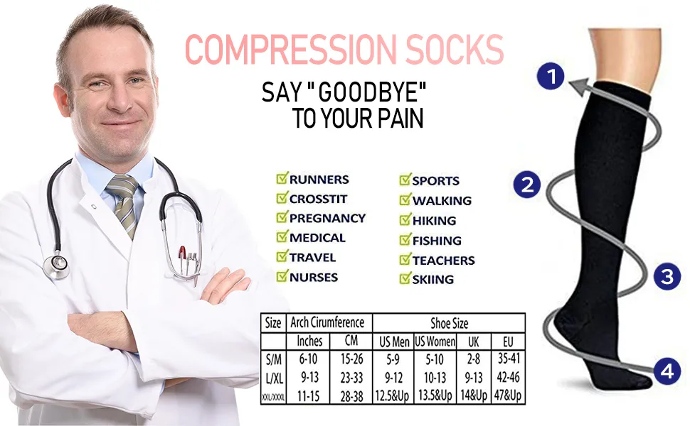 Pnosnesy Compression Socks (7 Pairs) for Men & Women 15-20 mmHg is Best for Athletics Running Flight Travel Support S-M Multicoloured 13 - product information 4