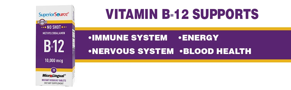 Superior Source Methylcobalamin B-12 10000 mcg 30 MicroLingual Instant Dissolve Tablets - methelated mthyl naturewise vegan jarrows chewable methy vitamine complejo meth vitamen metil mrthyl