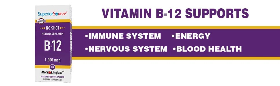 Superior Source Methylcobalamin B-12 1000 mcg 60 Tablets - methelated mthyl naturewise vegan jarrows chewable methy vitamine complejo meth vitamen metil mrthyl