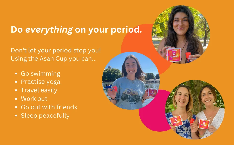 Asan Menstrual Cup - Easiest Cup to Insert & Remove I Special Ring Design | Premium Medical Grade Silicone I Designed in The USA (Light/Medium Flow) - menstrual solution medium flow cup leak-proof menstruation solution UK alternative to pads