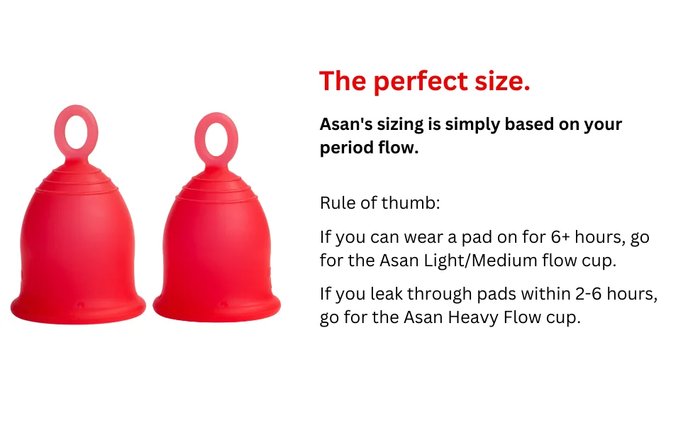 Asan Menstrual Cup - Easiest Cup to Insert & Remove I Special Ring Design | Premium Medical Grade Silicone I Designed in The USA (Light/Medium Flow) - most comfortable cup UK Premium Menstrual Cup period protection cost-effective alternative reusable