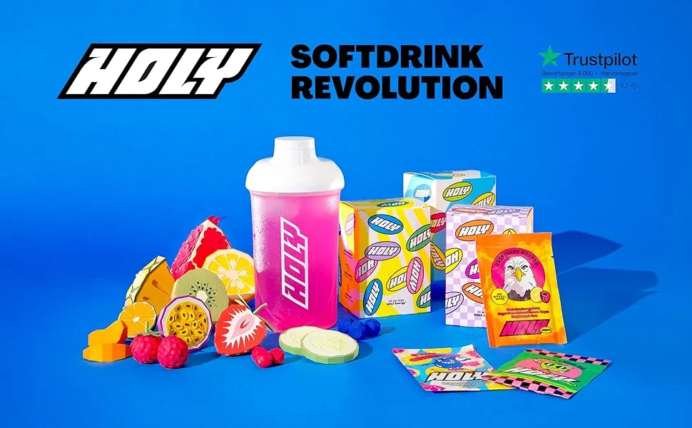 Holy Energy Iced Tea Starter Set 7 Fruity Iced Tea Varieties Includes Shaker 14 Tasting Box Iced Tea - Holy Energy