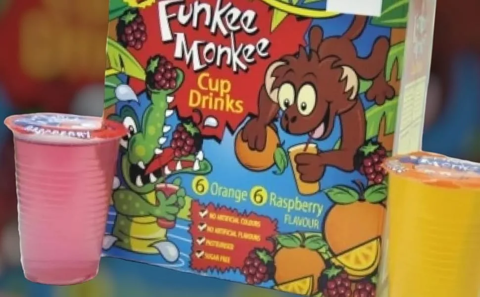 2 Pack Funkee Monkee Cup Drinks 12 x 200ml Box Set with Paper Straws Orange & Raspberry Flavors - product information 3